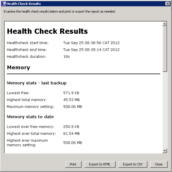 Attix5 Health Check