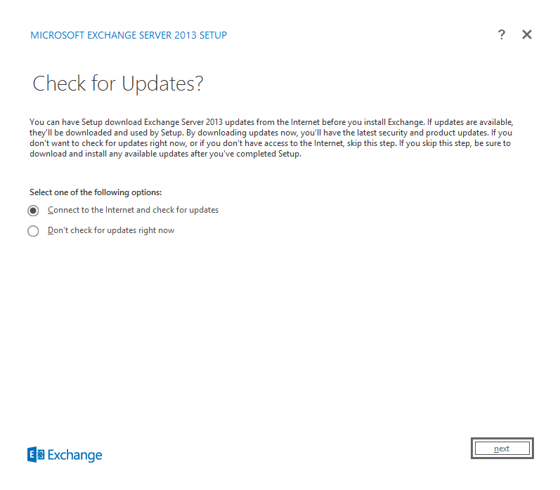 Exchange 2013 Installation