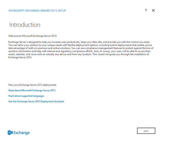 Exchange 2013 Installation