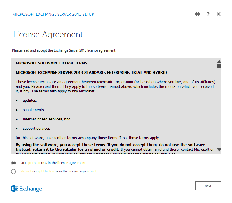 Exchange 2013 Installation